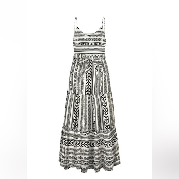 Vero Moda Black and White Patterned Maxi Dress Small - Picture 2 of 10